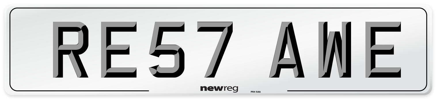 RE57 AWE Number Plate from New Reg